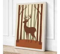 Silhouette in the Woods Canvas Wall Art Print 18x12 Inch (46 x 30 cm)