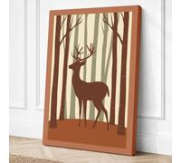 Silhouette in the Woods Canvas Wall Art Print 24x16 Inch (61 x 41 cm)