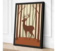 Silhouette in the Woods Canvas Wall Art Print 36x24 Inch (91 x 61 cm)