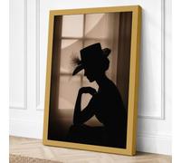 Silhouette in Thought Modern Canvas Wall Art Print 36x24 Inch (91 x 61 cm)