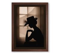 Silhouette in Thought Modern Framed Wall Art Print A1 (84.1×59.4cm) Walnut, Wall Decor for Living Room, Bedroom, Office & Home, Ready to Hang, Art Gift