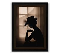 Silhouette in Thought Modern Framed Wall Art Print A3 (42×29.7cm) Black, Wall Decor for Living Room, Bedroom, Office & Home, Ready to Hang, Art Gift