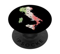Silhouette Italy Map National Italia Flag Travel Gift PopSockets Adhesive PopGrip