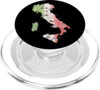Silhouette Italy Map National Italia Flag Travel Gift PopSockets PopGrip for MagSafe