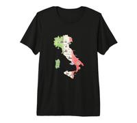 Silhouette Italy Map National Italia Flag Travel Gift Premium T-Shirt