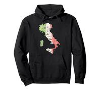 Silhouette Italy Map National Italia Flag Travel Gift Pullover Hoodie