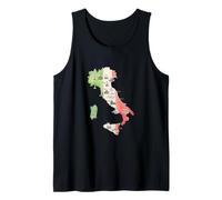 Silhouette Italy Map National Italia Flag Travel Gift Tank Top