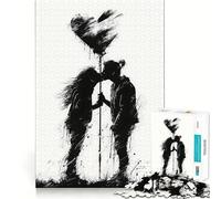 Silhouette Kiss with Heart 1000 Pieces Jigsaw Puzzles for Adults Think Smart Toy Quiet Fun Accurate Cut 38x26cm