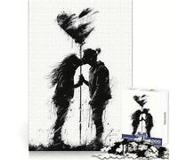 Silhouette Kiss with Heart 1000 Pieces Jigsaw Puzzles for Adults Think Smart Toy Quiet Fun Accurate Cut 38x26cm