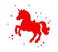 Silhouette Little Pony Unicorn Stars Magic Tale Wall Decals 54x54.7cm Do not Damage The Wall Surface Red