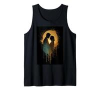 Silhouette Lovers Kissing Date Together Babe Tank Top