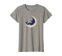 Silhouette Mermaid Sitting on Crescent Moon T-Shirt