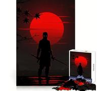 Silhouette Ninja with Red Moon 1000 Piece Jigsaw Puzzle for Teenagers Clear Logic Toy Calm Pastime Perfect Cut Classic Gift 50x75cm