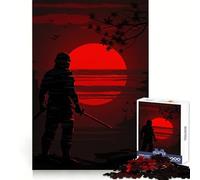 Silhouette Ninja with Swords at Sunset 1000 Piece Jigsaw Puzzles for Adults Jigsaw Think Toy Calm Relax Clean Cut Wall Art Decor 38x26cm