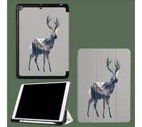 Silhouette Of A Deer Pattern Case for iPad (A16) 11th Generation 11 Inch 2025, Tri-fold Stand Leather Cover, Slim Protective Case Smart Cover with Auto Sleep Wake Forests Mountains