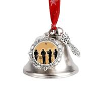 Silhouette of A Jazz Quartet Performing Christmas Bells Ornaments, Hanging Iron Jingles Decoration - Elegant Jingle Bell Ornament for Tree, Home, Festive Decor