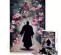 Silhouette of A Samurai in Bamboo Forest Jigsaw Puzzles for Teenagers 1000 Pieces Mind Puzzle Peaceful Fun Art Assembly Lovely Gift 50x75cm