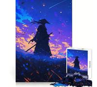 Silhouette of A Samurai Under Starry Sky 1000 Piece Jigsaws for Adults Puzzle Mental Logic Toy Stress Free Firm Cut Amazing Present 38x26cm