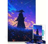 Silhouette of A Samurai Under Starry Sky 1000 Pieces Jigsaws Adults Puzzles Gifts Brain Workout Toy Relaxed Mind Art Assembly Memorable Gift 50x75cm