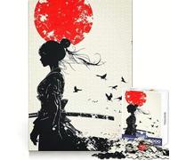 Silhouette of A Samurai Woman 1000 Piece Jigsaw Puzzles for Adults Sharp Logic Toy Home Leisure Tight Cut Heartfelt Gift 50x75cm