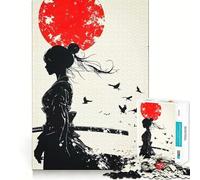 Silhouette of A Samurai Woman 1000 Piece Jigsaw Puzzles for Adults Sharp Logic Toy Home Leisure Tight Cut Heartfelt Gift 50x75cm