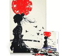 Silhouette of A Samurai Woman Jigsaw for Teenagers 1000 Pieces Logic Play Indoor Fun Accurate Edge Art Collection Piece 38x26cm
