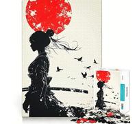 Silhouette of A Samurai Woman Jigsaw for Teenagers 1000 Pieces Logic Play Indoor Fun Accurate Edge Art Collection Piece 38x26cm