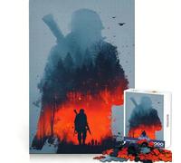 Silhouette of A Soldier in War 1000 Pieces Jigsaws Adults Puzzles Mind Exercise Toy Shared Fun Precision Cut Art Display 50x75cm