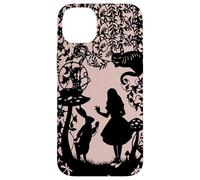 Silhouette of Alice in Wonderland and cat caterpillar rabbit Case for iPhone 14 Plus