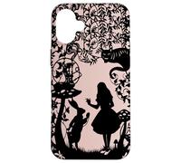 Silhouette of Alice in Wonderland and cat caterpillar rabbit Case for iPhone 16 Plus
