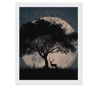 Silhouette of an Old Tree Diamond DIY Painting Kits Square Full Drill Digital Art Craft for Home Office Wall Decor