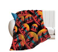 Silhouette of Bigfoot Gentle Flannel Blanket 250g Soft Large Bed Blankets Lightweight Carpet for Sofa Couch Bed