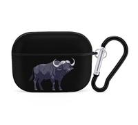 Silhouette of Buffalo Compatible with Airpods Pro Case Cover Hard Cases with Durable Hanging Buckle Charging Visible LED