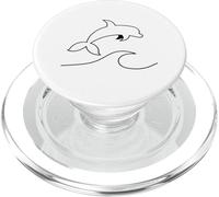 Silhouette of dolphin jumping out of the water PopSockets PopGrip for MagSafe