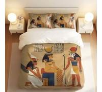 Silhouette of Five African Women Duvet Cover Set, Traditional Clothing Cultural Art 3pcs, Colorful Bedding for Bedroom Decor (01,Double + 80 x 80cm x2)