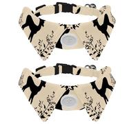 Silhouette of Forrest Deer Dog Collar Bowtie, Comfortable Adjustable Dog Bow Tie Collar for Small Boys and Girls Pets