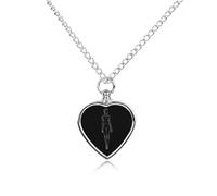 Silhouette of Full Body Woman Cute Pet Urn Necklace Cremation Jewelry for Ashes Heart-shaped Pendants for Dog Cat Lover