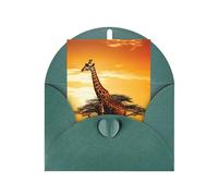 Silhouette of Giraffes Print Adorable Blank Cards& Envelopes,Unique Designs Perfect for Festivals, Invitations