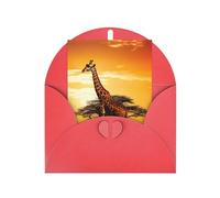 Silhouette of Giraffes Print Adorable Blank Cards& Envelopes,Unique Designs Perfect for Festivals, Invitations