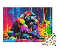 Silhouette of Gorilla And Cub at Sunset 1000 Pc Eco-Friendly Paper Jigsaw Puzzle Bundle for Seniors, Brain Training Puzzle, Travel Jigsaw, Ideal 52x38cm/1000pcs