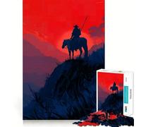 Silhouette of Rider on Horseback at Sunset Jigsaw Puzzles for Adults1000 Piece Sharp Logic Toy Together Fun Tight Cut Memorable Gift 38x26cm