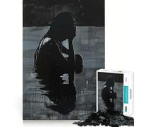 Silhouette of Sorrow 1000 Piece Jigsaws for Teenagers Mind Exercise Toy Mental Relax Design Assembly Santa Wish List 38x26cm