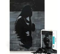 Silhouette of Sorrow Jigsaw Puzzles 1000 Piece for Teenagers Enhance Memory Leisure Time Solid Cut Santa Wish Item 38x52cm