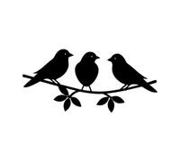 Silhouette of Three Birds and Facing Each Other Mural and Wall Vinyl Decal 34x72cm Art Decoration Black