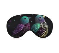 Silhouette of Two Birds Eye Mask, Side Sleeping Mask Light Blindfold Sleeping Mask Nose Pad and Elastic Band for Children Women and Men