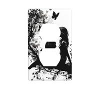 Silhouette of Two Girls Kissing Outlet Cover Light Switch Cover Decorative 1 Gang Wall Plate for Kitchen Room Bathroom Size 7x11.4cm