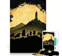 Silhouette of Warriors And Tower Landscape 1000 Piece Jigsaw Puzzles for Teenagers Jigsaw Mental Logic Toy Leisure Time Fine Edge 38x26cm