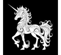 Silhouette Pegasus Horse or Kirin The Mythical Creature only Mural and Wall Vinyl Decal 42x42.9cm It Won't Fall Off White