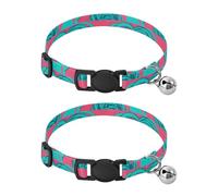 Silhouette Pink Teal Pet Collars 2 Pack Soft Cat Collar Adjustable 10.6 to 17.1 Inches