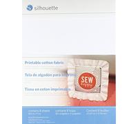 Silhouette Printable Cotton Fabric 8.5"X11" 8/Pkg-White